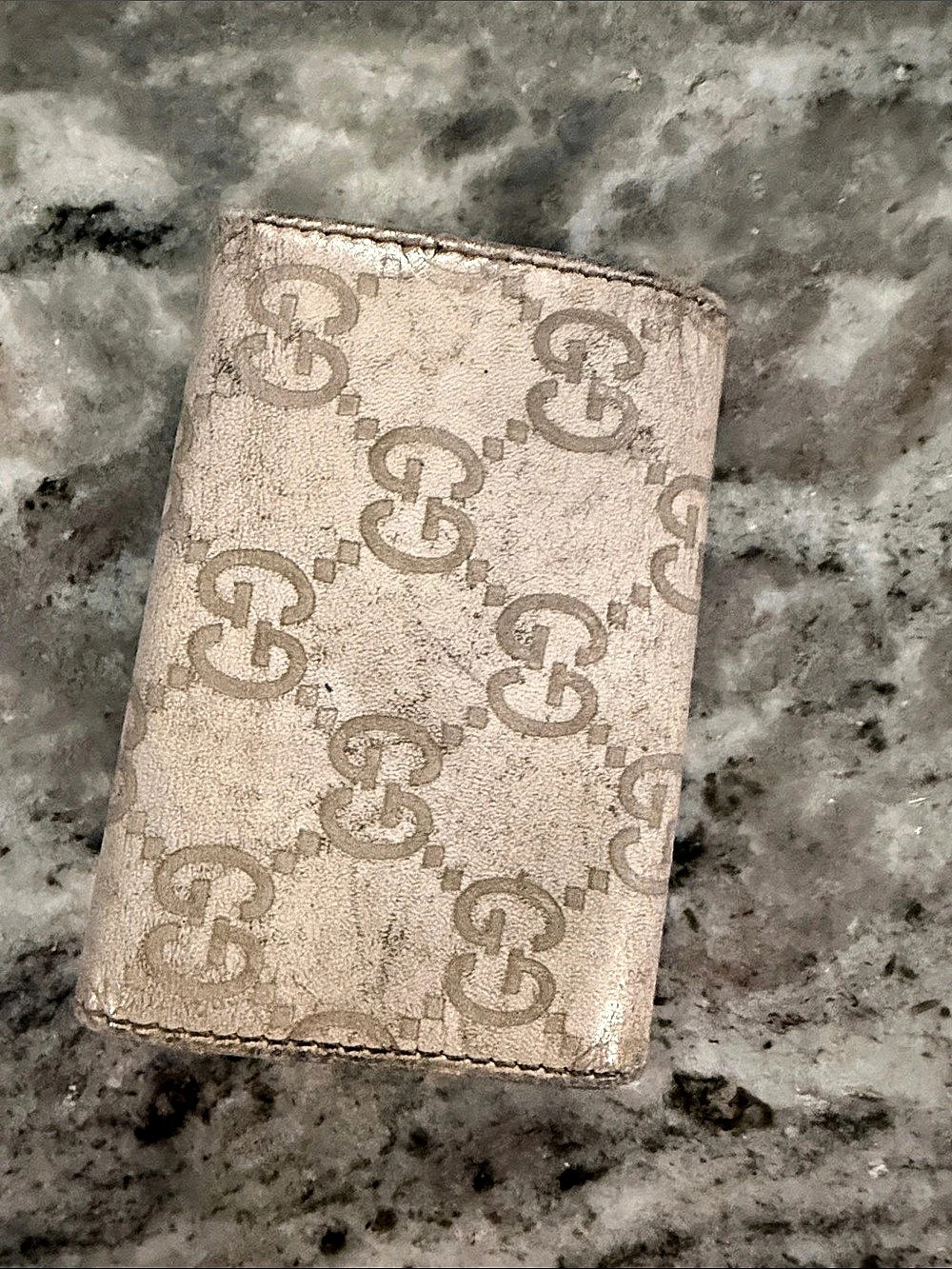 Gucci GG Monogram Key Case Beige & Brown